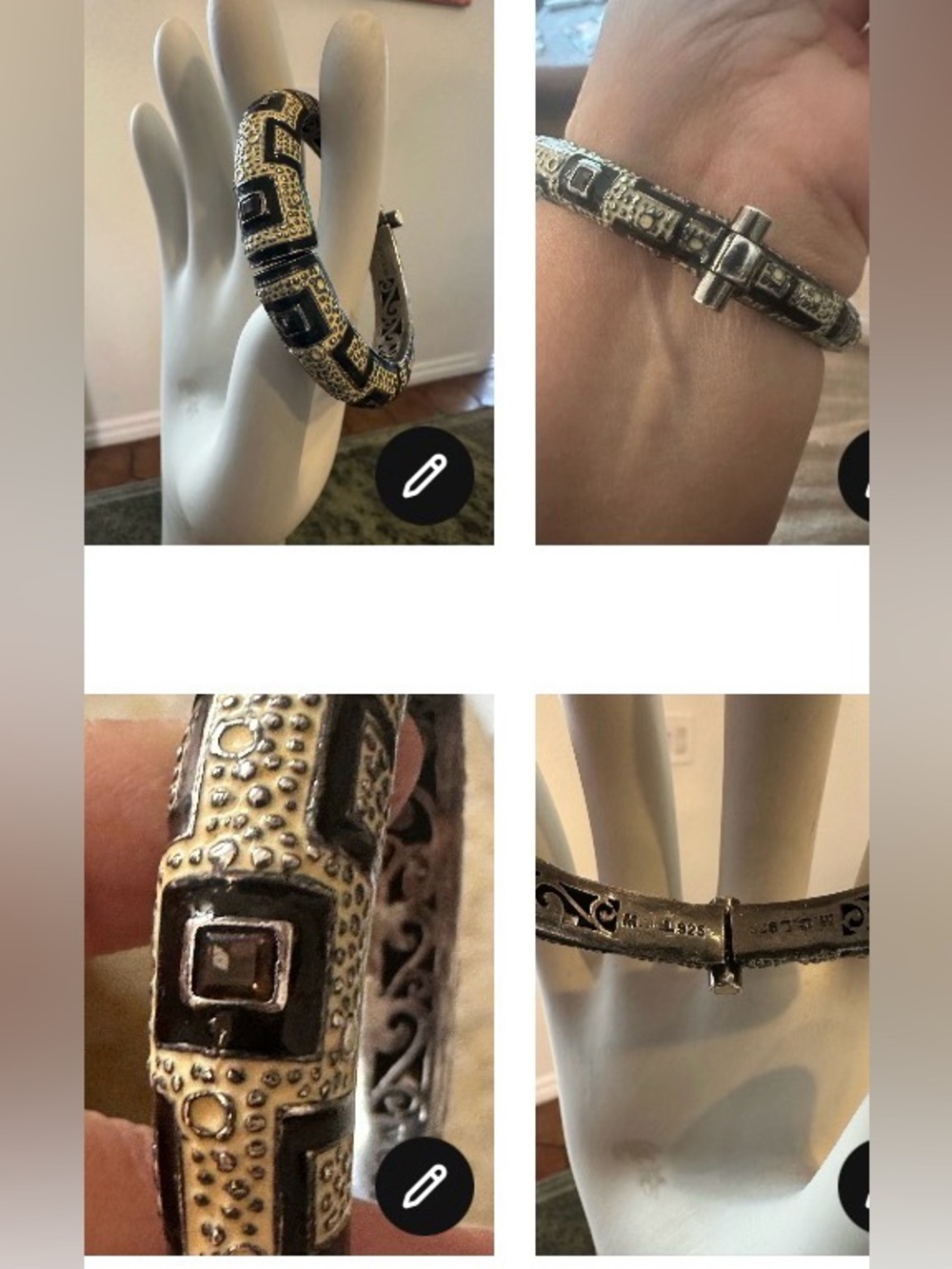 Matthew Campbell Lorenza MCL 925 silver enamel chocolate sapphire bracelet 60g